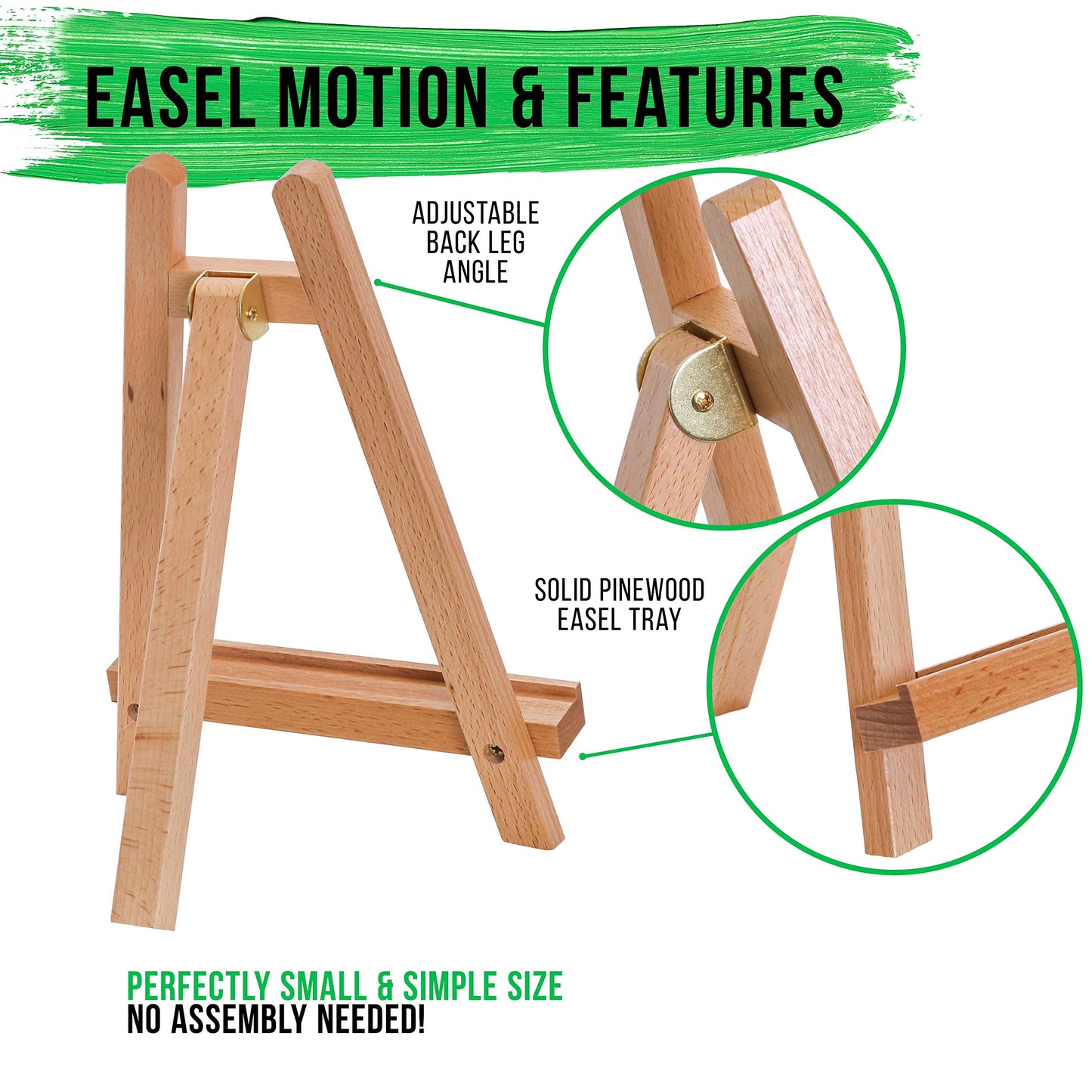 Small 10.5-Inch Wooden Tabletop Artist A-Frame Easel