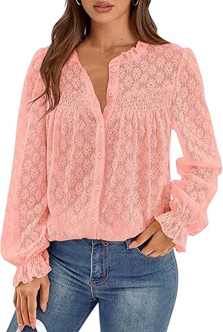 Lace Long Sleeve Fall Women's Blouse