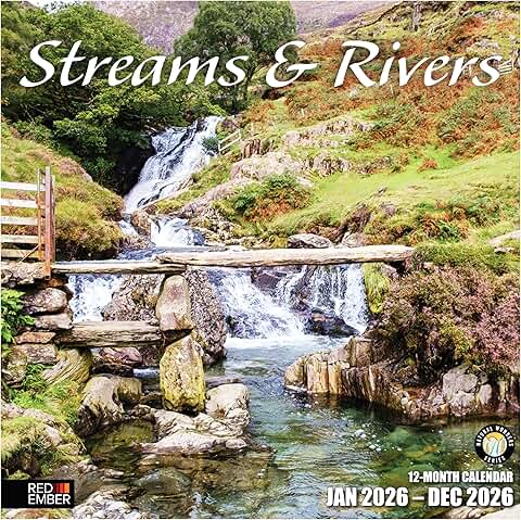 Streams and Rivers 2026 Wall Calendar, 12 Months