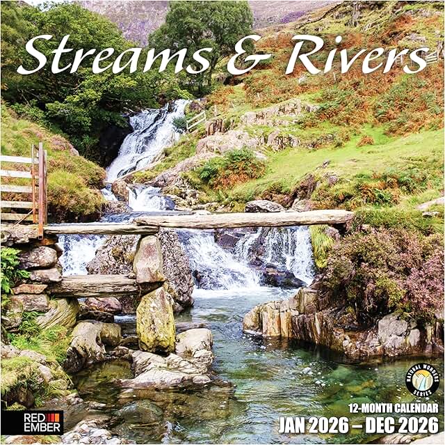 Streams and Rivers 2026 Wall Calendar, 12 Months