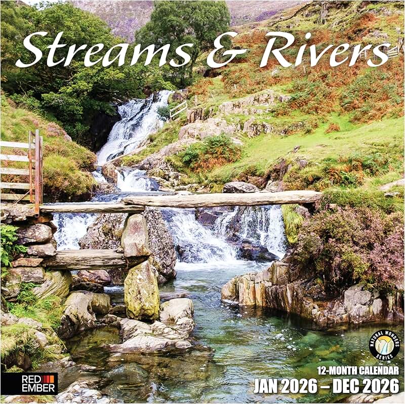Streams and Rivers 2026 Wall Calendar, 12 Months
