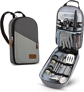 Portable Camp Kitchen Utensil Set for Travel and Camping