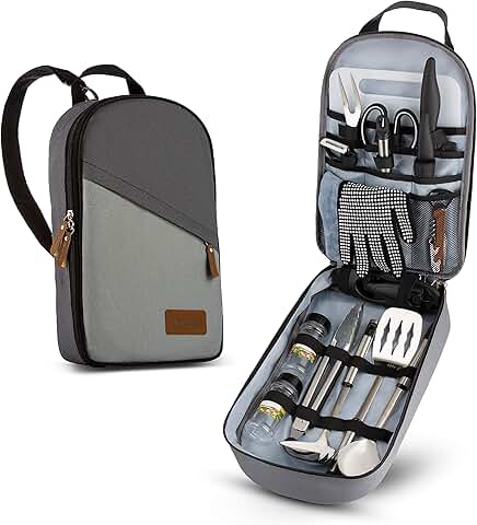 Portable Camp Kitchen Utensil Set for Travel and Camping