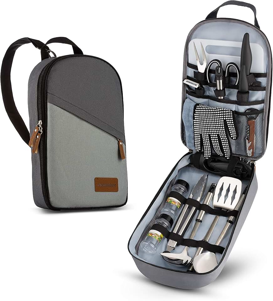 Portable Camp Kitchen Utensil Set for Travel and Camping
