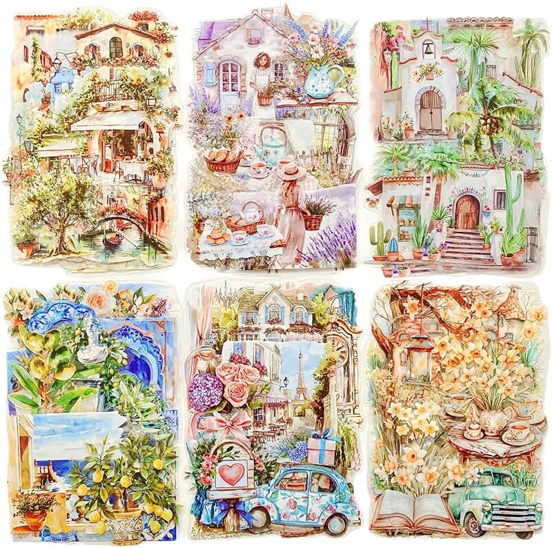 Small Town Pet Stickers, 120 Waterproof Garden & Courtyard Designs
