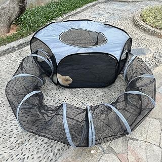 Foldable Small Animal Playpen with Tunnel for Indoor and Outdoor Use