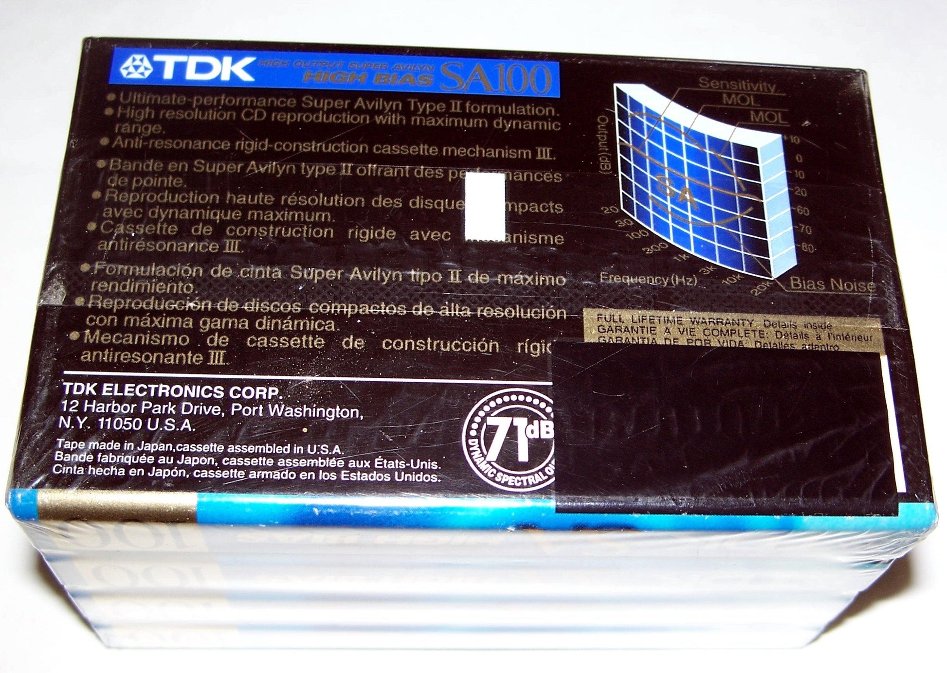 SA100-4 100-Minute High Bias IECII/Type II Blank Audio Cassette (4-Pack)