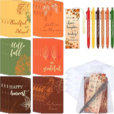 24 Fall Thanksgiving Gift Set with Notepad Pen Card and Bag