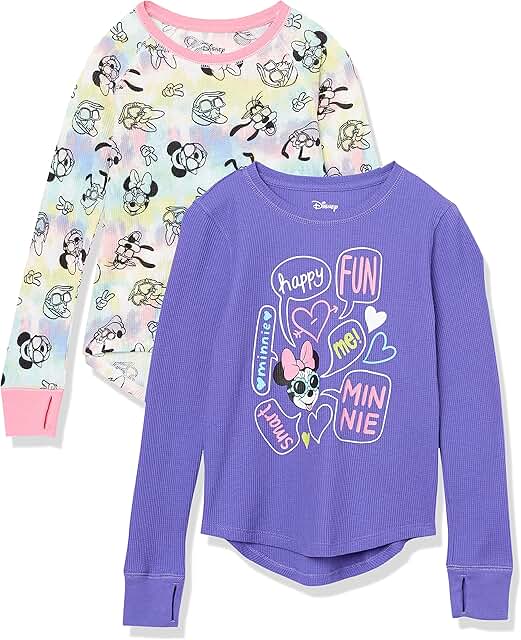 Girls' and Toddlers' Long-Sleeve Thermal T-Shirts, Pack of 2