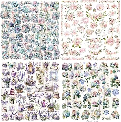 Clear floral sticker set for journaling and crafts