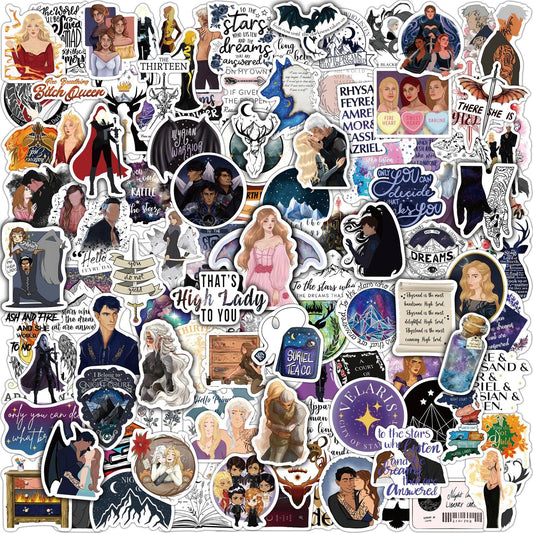 114-Piece Fantasy Book Stickers for Laptops and Water Bottles