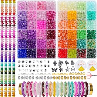 1500 Glass Beads for Jewelry Making, 48 Colors