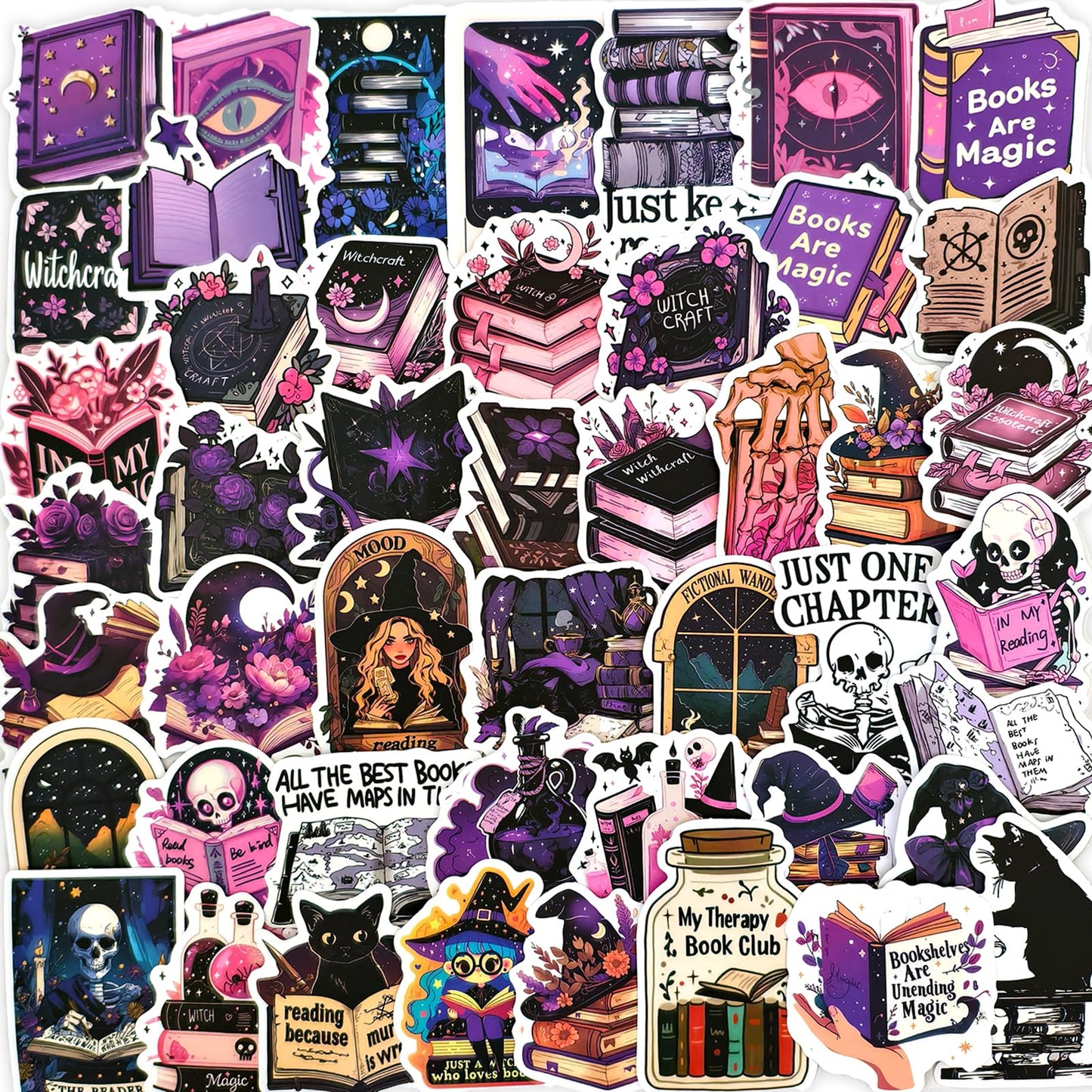50 Waterproof Fantasy Book Stickers for Teens and Adults