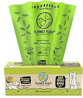 Large Compostable Dog Poop Bags, 300 Count