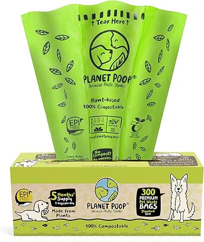 Large Compostable Dog Poop Bags, 300 Count