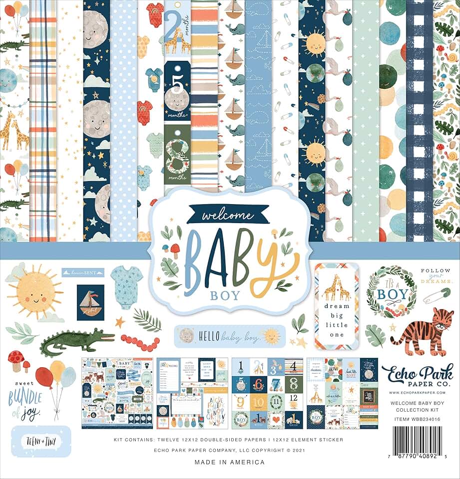 Welcome Baby Boy Collection Kit, 12x12 Paper