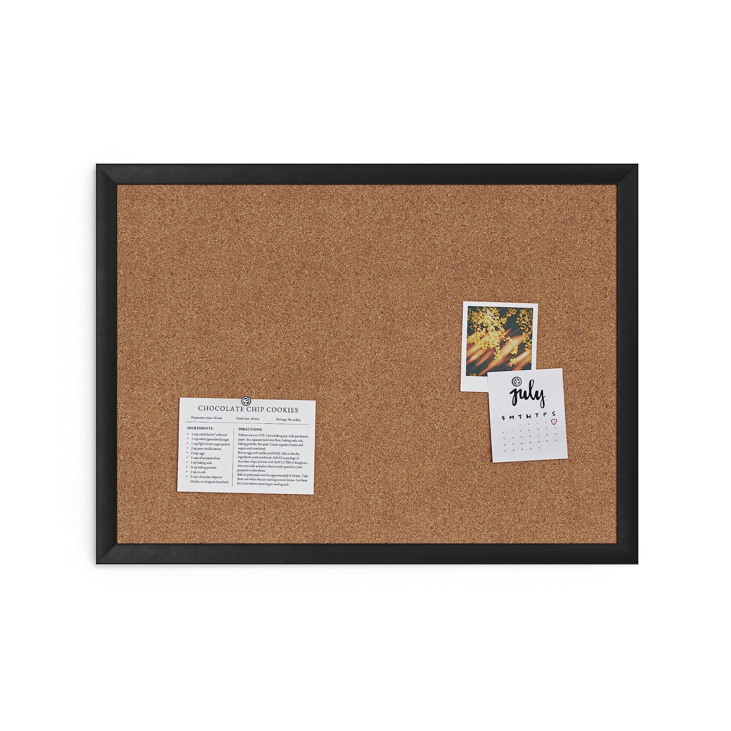 Black Wood Frame Cork Bulletin Board 17x23