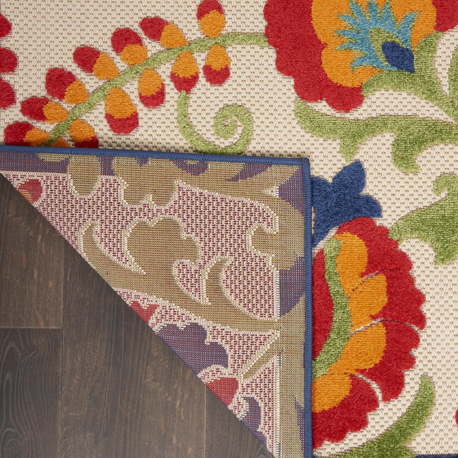 Aloha Indoor/Outdoor Multicolor 2'8" x 4' Area Rug, Tropical, Botanical, Easy Cleaning, Non Shedding, Bed Room, Living Room, Dining Room, Deck, Backyard, Patio 3x4)