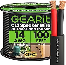 14 Gauge Outdoor Speaker Wire, 100 ft, Black