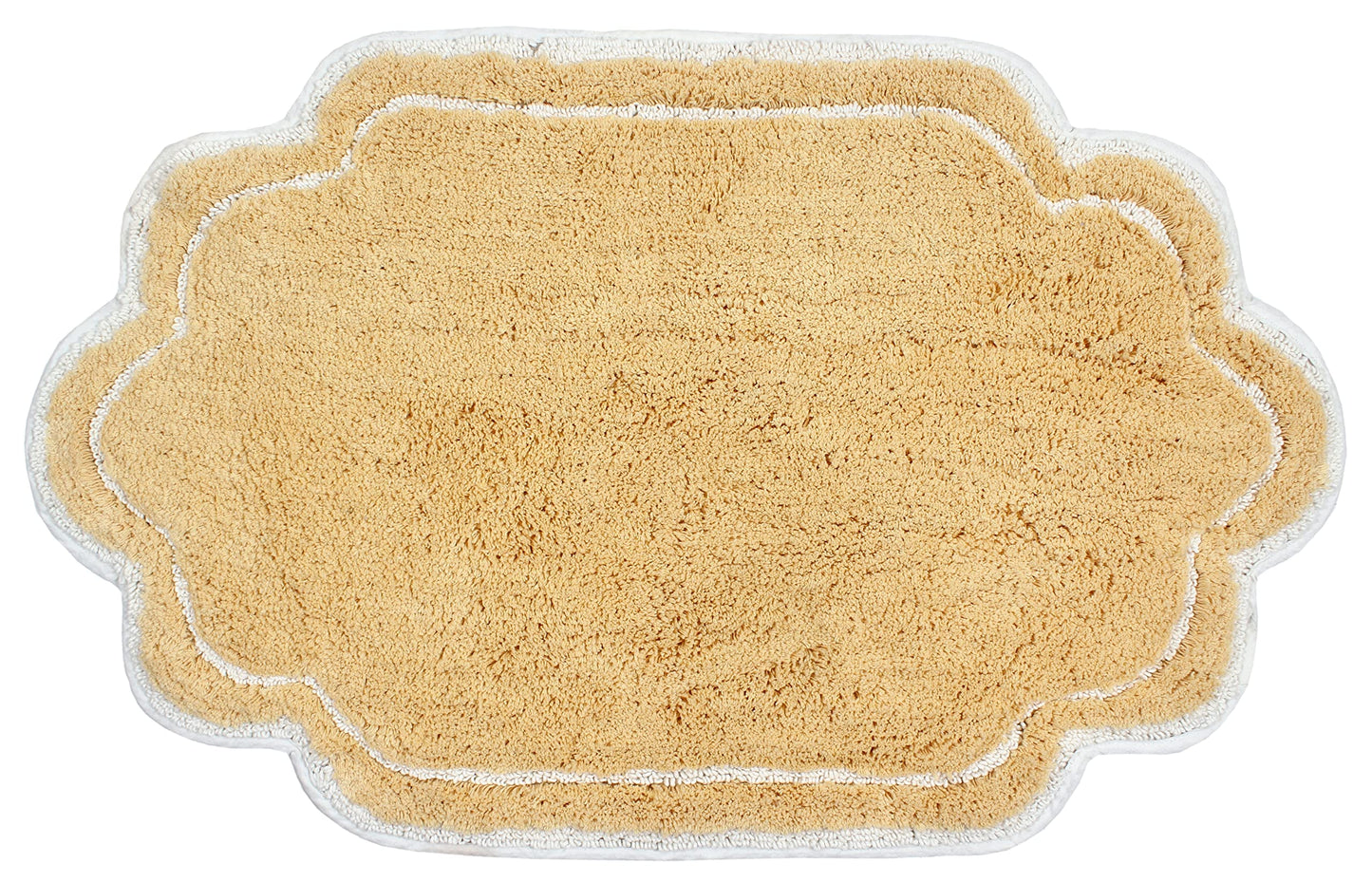 Allure in Solid Color 100 Percent Cotton Tufted Supersoft and Absorbent Bath Rug Machine Washable Tumble Dry, 24" x 40" Rectangle, Yellow