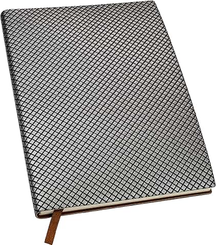 Textured 5x8 Inch Silver Journal Notebook
