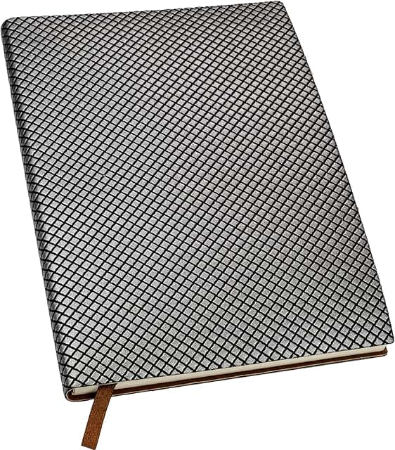 Textured 5x8 Inch Silver Journal Notebook