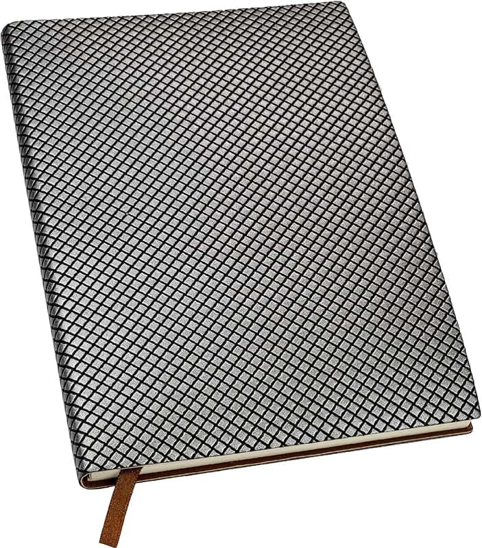 Textured 5x8 Inch Silver Journal Notebook