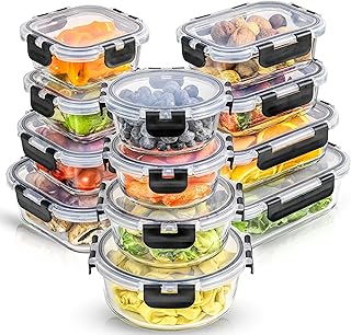 24-piece borosilicate glass storage containers with lids