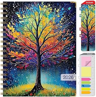 2026 Daily Weekly Monthly Planner with Bookmark and Notes