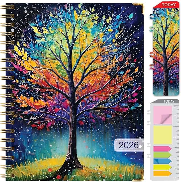 2026 Daily Weekly Monthly Planner with Bookmark and Notes