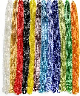 11/0 Glass Seed Beads, 12 Colors, Silver Lined