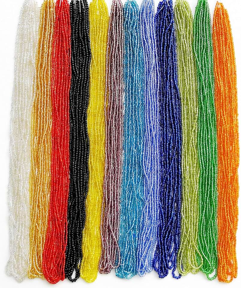 11/0 Glass Seed Beads, 12 Colors, Silver Lined