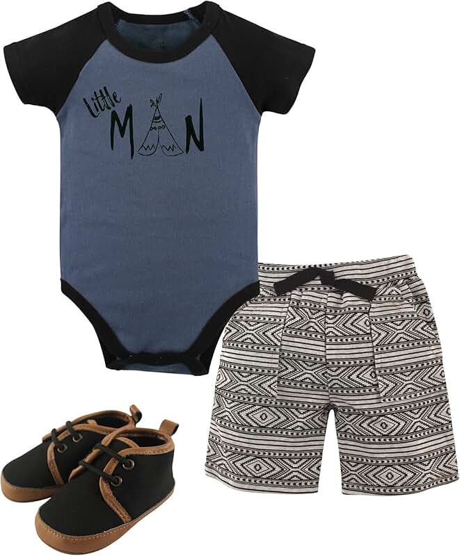 Three-piece bodysuit, shorts, and shoes set