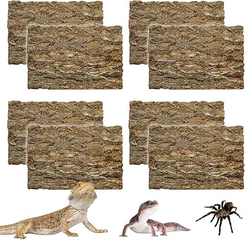 8-Pack Cork Tile Background for Reptile Terrariums