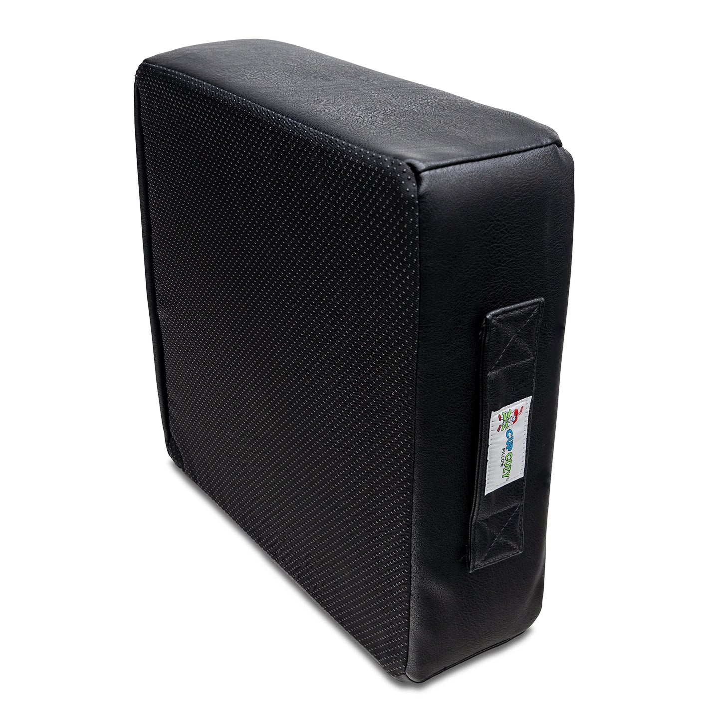 5 Hole Black Faux Leather)- As Seen on TV-The World's Best Holder! Keep Drinks Close and Safe From Spills. Use Anywhere-Couch, Floor, Bed, Man cave, car, RV, Park, Beach and More!