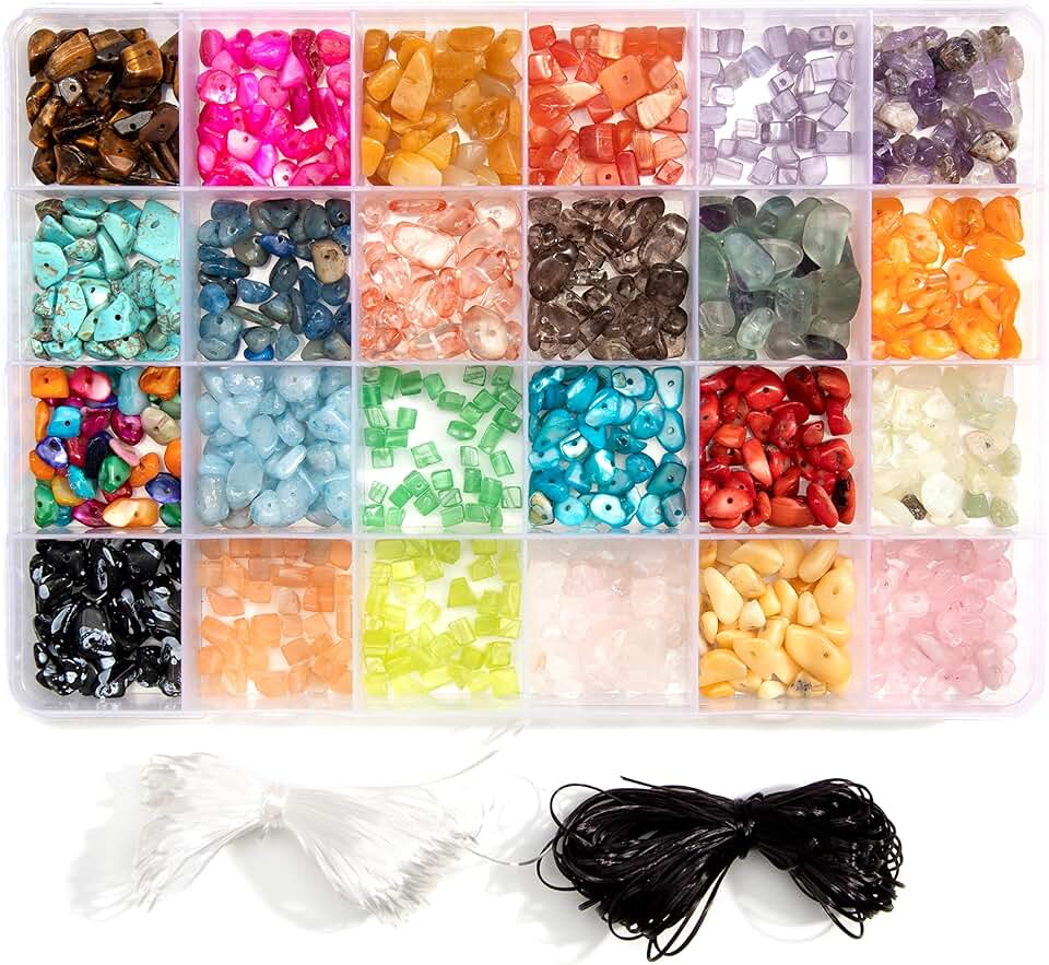 DIY Jewelry Making Kit with Gemstone Chips and Beads