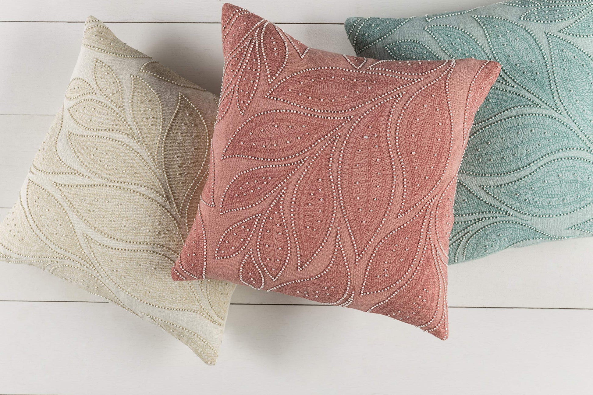 TSY002-2222D Tansy Pillow Kit, 22" x 22", Cream