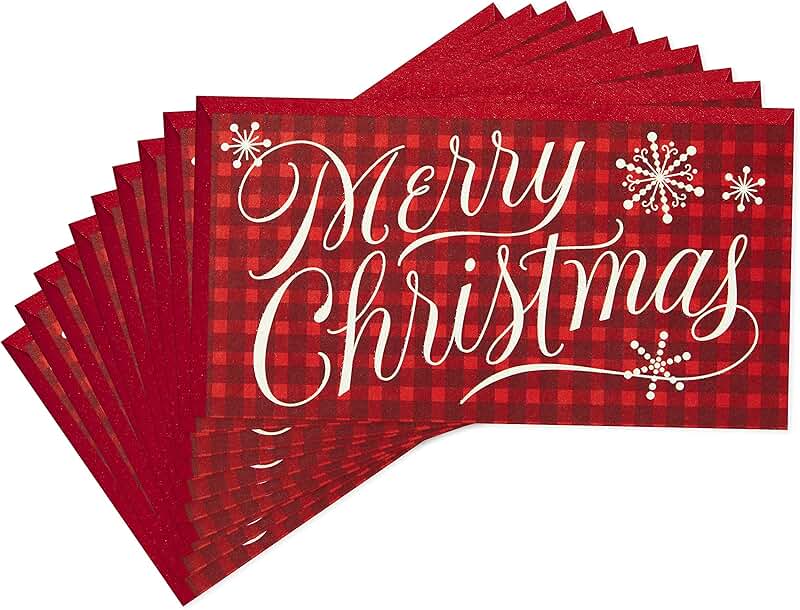 Set of 10 Christmas Money and Gift Card Holders with Envelopes