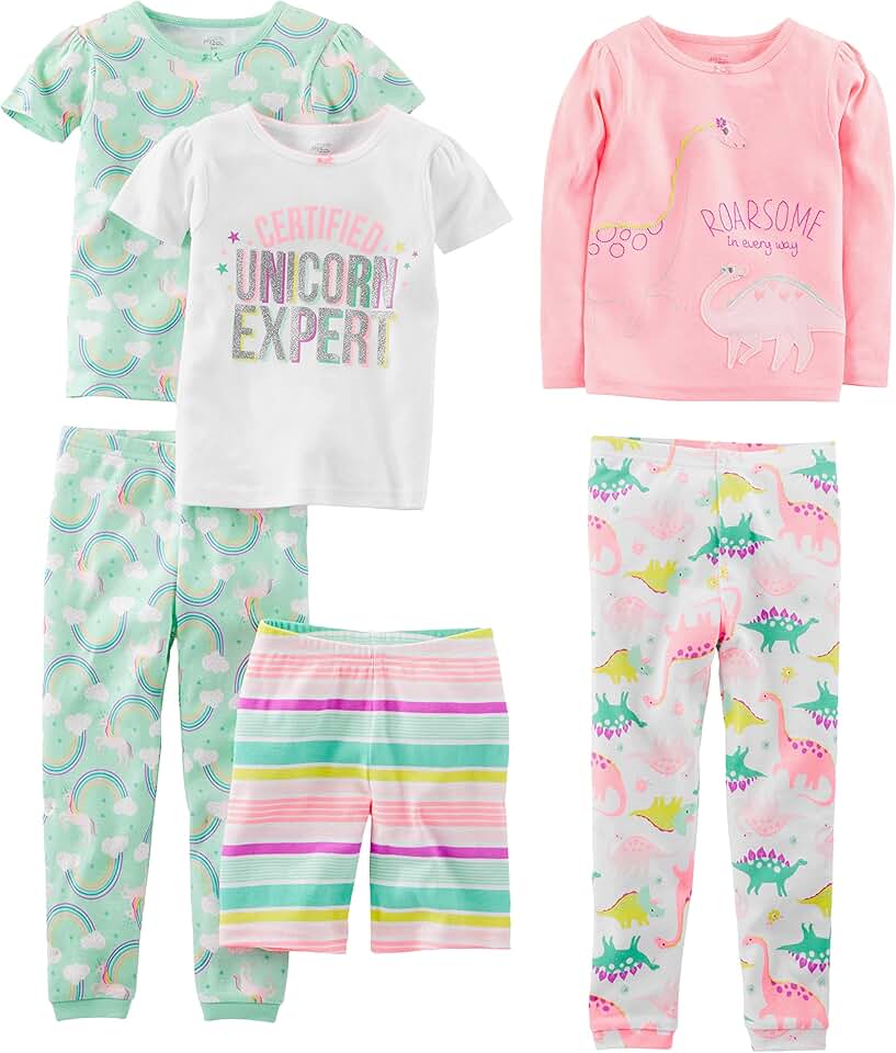 Girls' Six-Piece Cotton Pajama Set