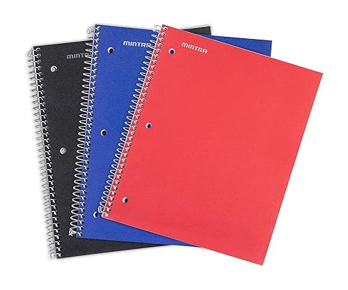Durable 1-Subject Spiral Notebook, 3 Pack