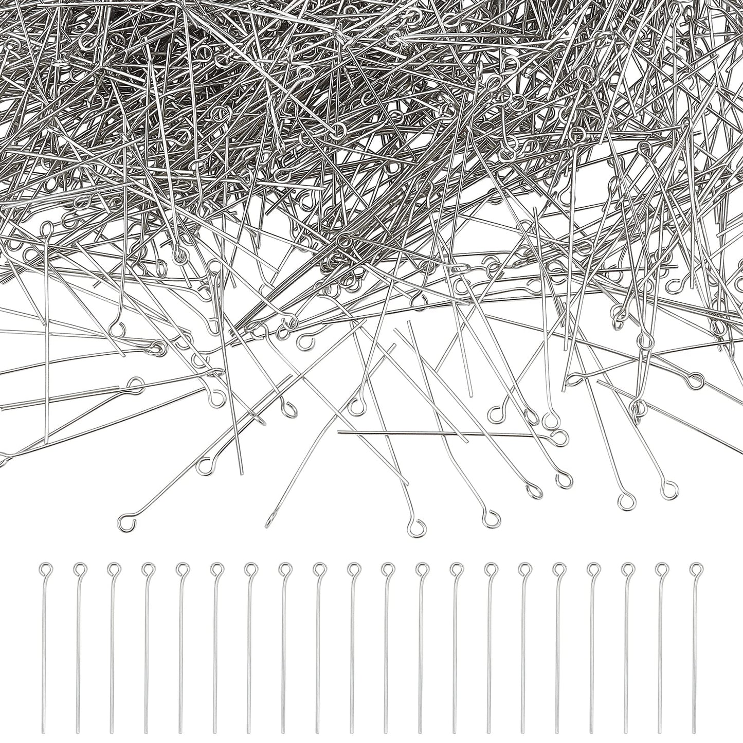 2000 Stainless Steel Open Loop Pins for Jewelry Making