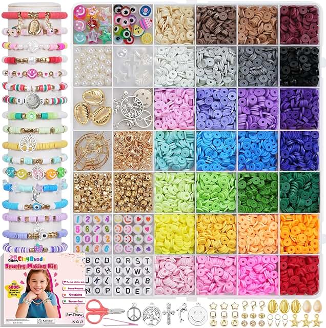 6000-Piece Colorful Bracelet Making Kit for Girls