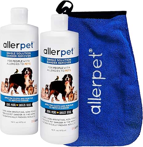 Allerpet Dander Remover for Pets, 16 fl oz, 2 Pack