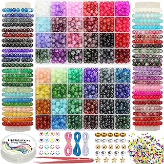 48-Color Glass Beads for Jewelry Making, 1700+ Pieces