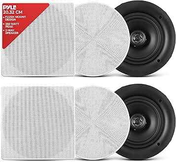 Pair of 8-inch ceiling wall mount stereo speakers