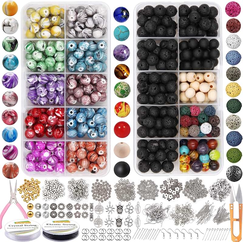 1146Pcs Lava and Chakra Beads for Jewelry Making
