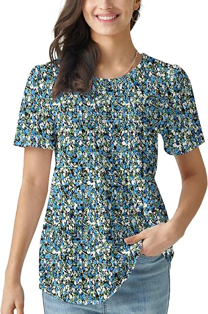 Summer women's casual short puff sleeve tops 2025