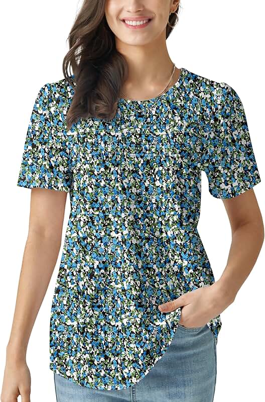 Summer women's casual short puff sleeve tops 2025