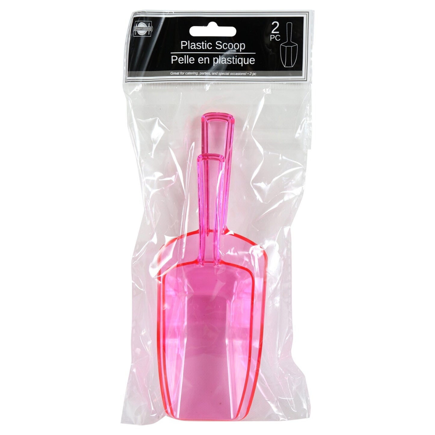 Light Pink Plastic Scoop Sets, 6x3x1-in. (Pack of 24)