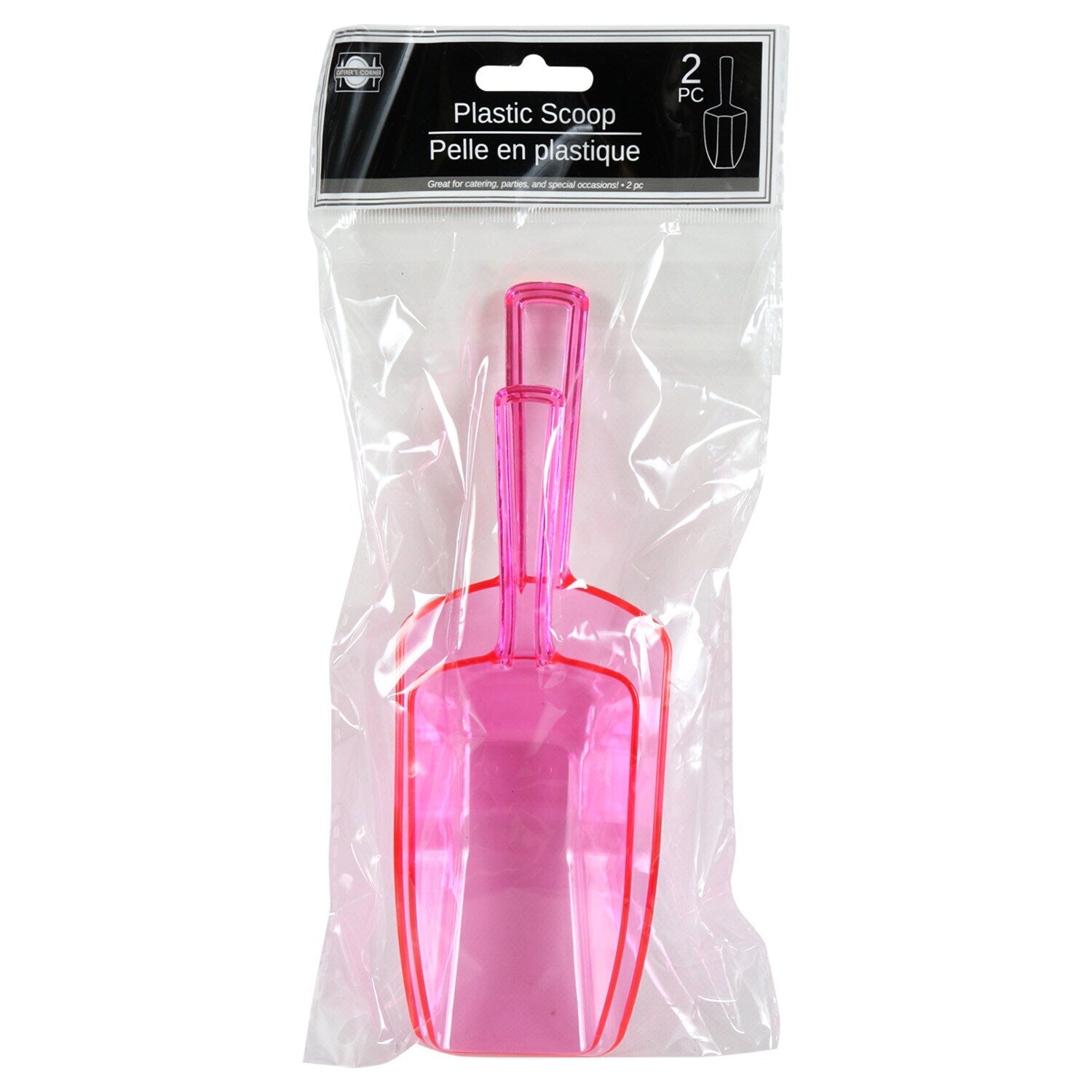 Light Pink Plastic Scoop Sets, 6x3x1-in. (Pack of 24)